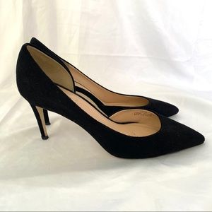 J.Crew Italian Lucie Suede Black Pumps Made in Italy